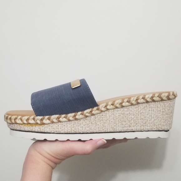 Shoes - Blue espadrilles, Like New- only tried on once!